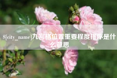 阿克苏九宫格位置重要程度排序是什么意思