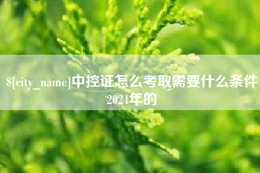阿克苏中控证怎么考取需要什么条件2024年的