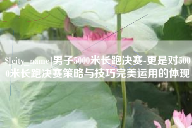 阿克苏男子5000米长跑决赛-更是对5000米长跑决赛策略与技巧完美运用的体现