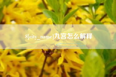 阿克苏九宫怎么解释